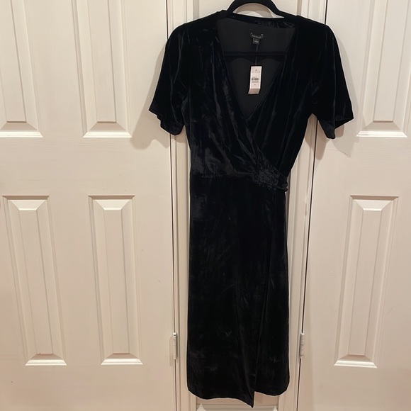 Midi Velvet Wrap Dress - Picture 3 of 7
